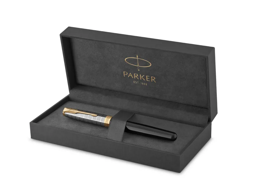 πένα parker sonnet premium metal black gt fpen 18k - Parker