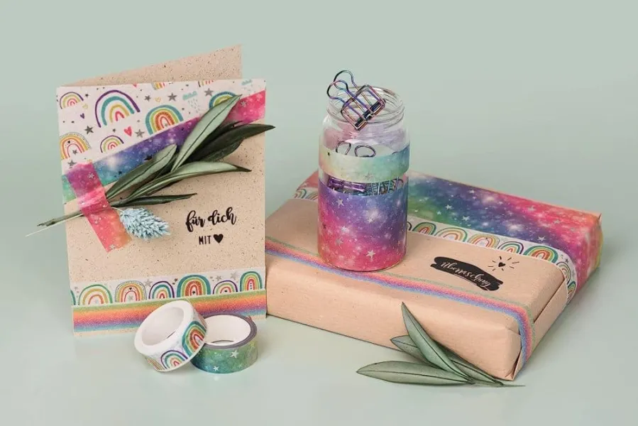 ταινία χάρτινη heyda washi tape rainbow 1.5cmx2m - Heyda