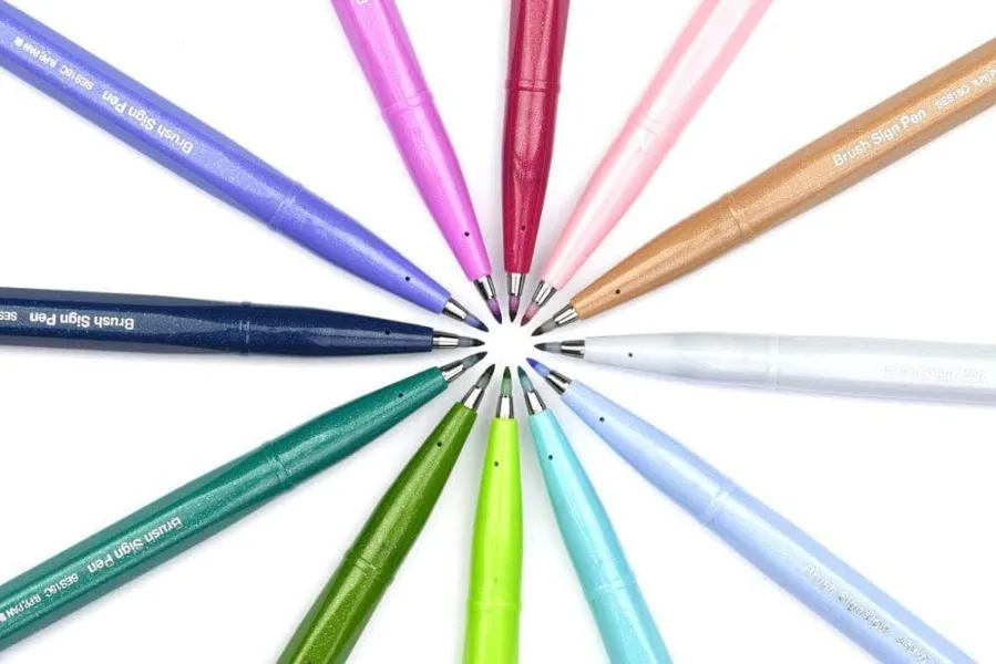 Μαρκαδόρος pentel πινέλο brush sign pen blue black - Pentel