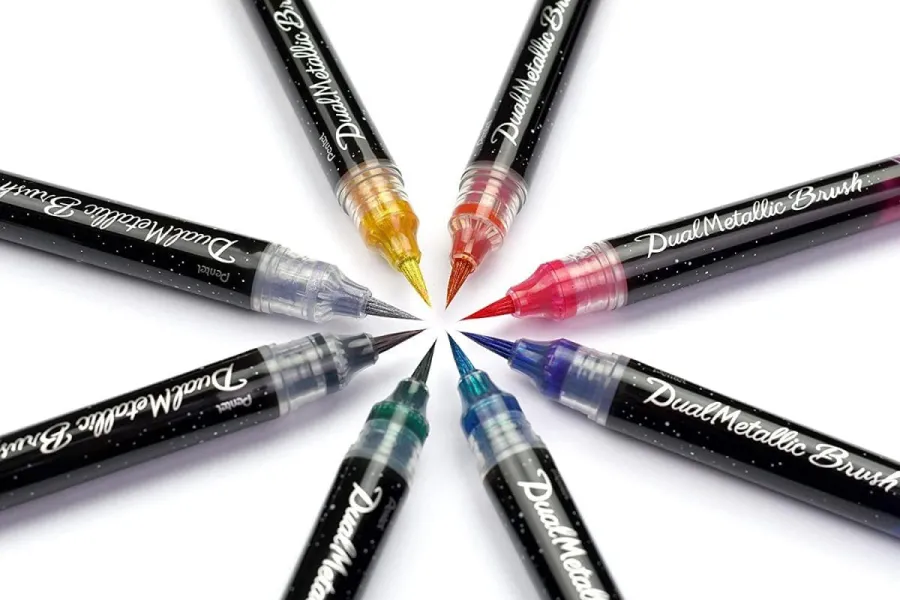 Μαρκαδόρος pentel arts dual metallic brush pink - Pentel