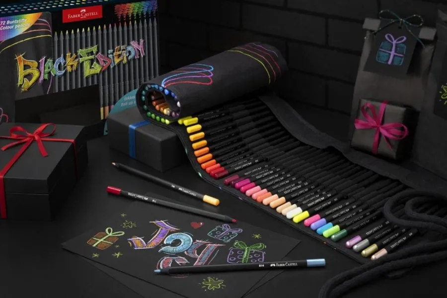 Ξυλομπογιές faber castell black edition 72 τεμάχια +κασετίνα roll up - Faber castell