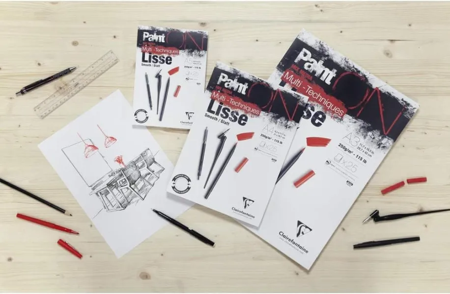 Μπλοκ σχεδίου clairefontaine paint on lisse a4 25 φύλλα 250gr - Clairefontaine