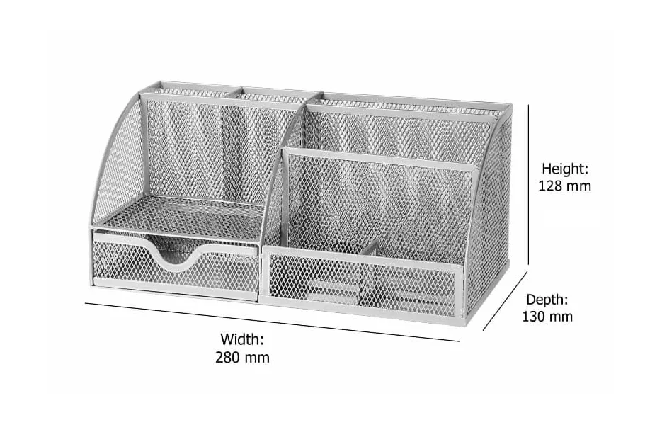 Μολυβοθήκη desk organizer osco ασημί - Osco