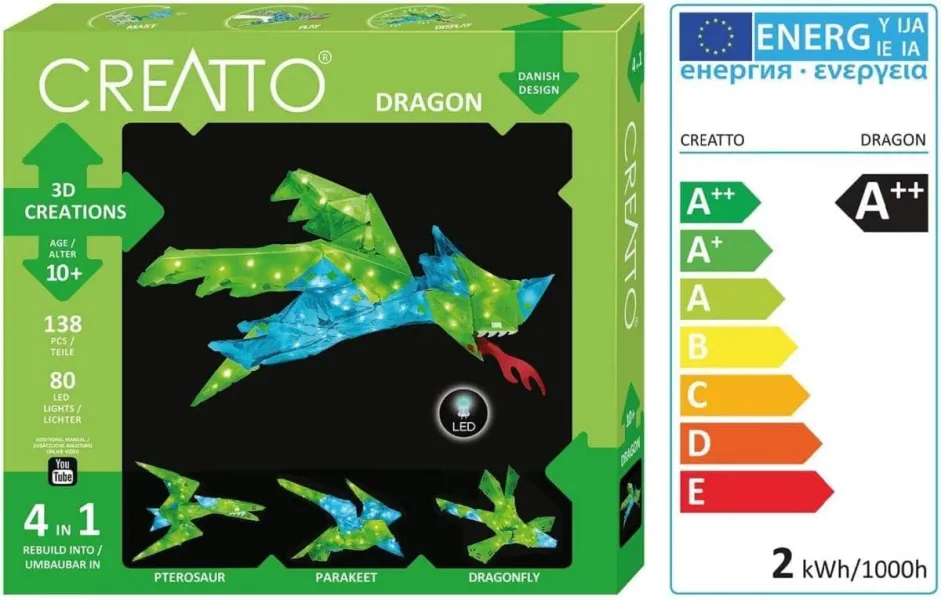 Κατασκευή kosmos με led 4 σε 1 δράκος creatto 8+ - Kosmos