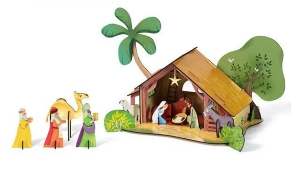 χριστουγεννιάτικη κατασκευή φάτνη puzzle decor mandarine nativity scene 4+ - Mandarine