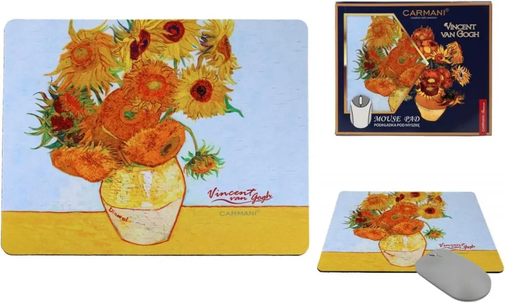 Mouse pad carmani van gogh sunflowers in vase 20x24cm - Carmani